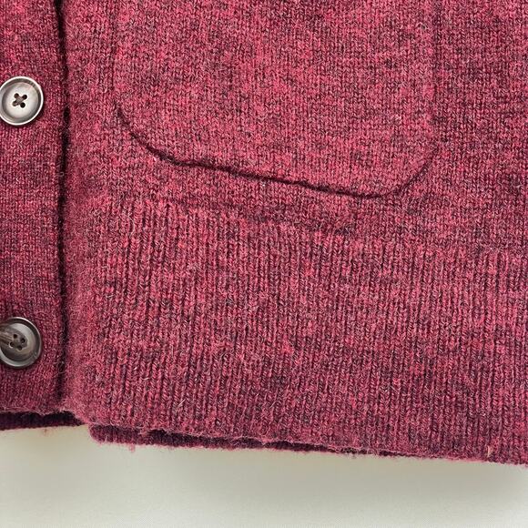 Pendleton Women Wool Cardigan Sweater Button Down Slightly Oversize Red Maroon S - Picture 7 of 16
